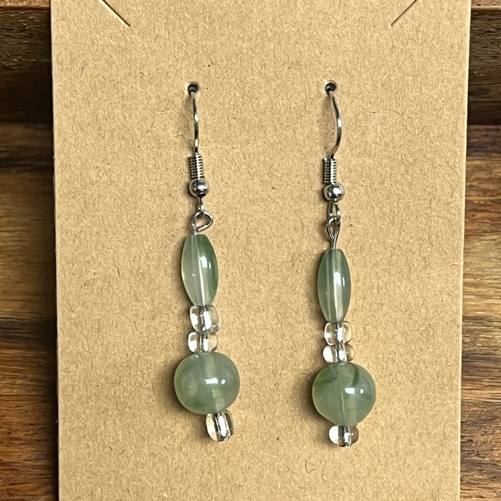 Chic Green Beaded Earrings